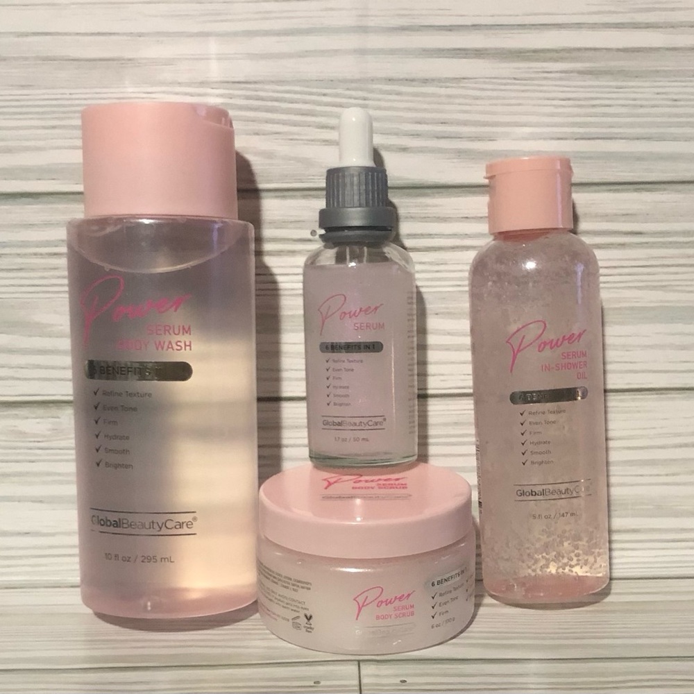 Global Beauty Care Power Serum Body Collection (Set of 4)  6 in 1 benefits.